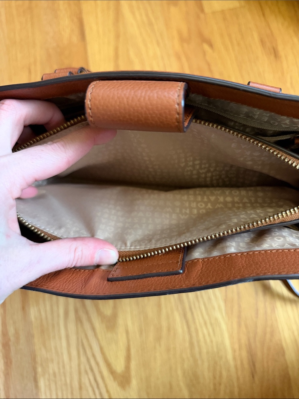 kate spade Cognac Pebbled Leather Dome Satchel - Picture 3 of 7